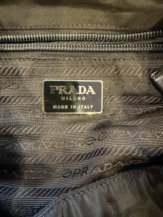 PRADA Nylon Black backpack with silver chain straps main image 5